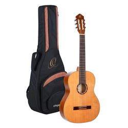 Ortega Guitars 6 String Family Series 3/4 Size Nylon Classical Guitar w/Bag, Right, Cedar Top-Natural-Gloss, (R122G-3/4)