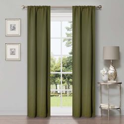 Superior Lot de 2 Rideaux occultants Thermiques pour Chambre à Coucher et Salon avec Passe-Tringle, 66 x 213,4 cm, Vert Olive