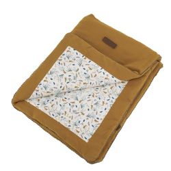 DOMIVA - COUVERTURE DOUBLE FACE 75 x 100 cm CARAMEL AU FIL DE L'EAU