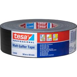 TESA 53949-00000-02 53949-0000-02-Fita de tecido Gaffer Mate série 53949-50 mm x 50 mm preto, 50 m x 50 mm