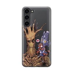 ERT GROUP mobiltelefonfodral för Samsung S23 PLUS originalt och officiellt licensierat Marvel mönster Guardians of the Galaxy 001 anpassad till formen på mobiltelefonen, gedeeltelijk transparant