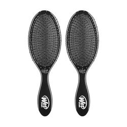 Wet Brush, Confezione da 2 spazzole districanti, con setole IntelliFlex ultra morbide, scioglie i nodi con facilità, per tutti i tipi di capelli, su capelli bagnati e asciutti, nero classico