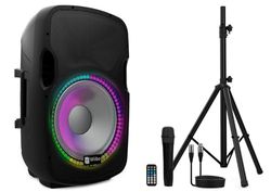 Wiibo Festa 15BT Altavoz Activo Profesional 15" 600W Pico Bluetooth + Soporte + Cable + Micrófono