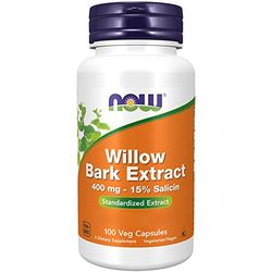Now Foods, Willow Bark Extract (Estratto di Corteccia di Salice), 400mg, 100 Capsule vegane, Testato in Laboratorio, Senza Soia, Senza Glutine, non OGM