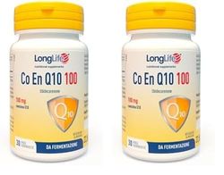 LongLife® CO EN Q10 100mg | Coenzima Q10, ubidecarenone puro | Antiossidante e proenergetico | Da fermentazione | 30 perle fotoprotette | Senza glutine (Confezione da 2)