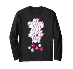 Ridere attraverso le lotte Divertente Umorismo per la salute mentale Maglia a Manica
