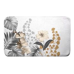Douceur d'Intérieur, Tapis de Bain (45 x 75 cm) Kelly Blanc, Microfibre Imprimée
