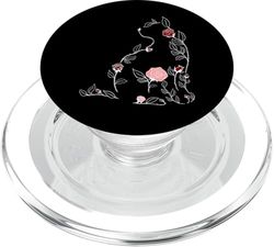 Granate Rojo Borgoña Flor Gato Granate Rojo Burdeos Gráfi PopSockets PopGrip para MagSafe