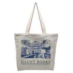 BROADREAM Draagtas, Draagtassen Dames, Boodschappentas, Schoudertas Stoffen Tas, Katoenen Tas, Jute Tas, Met Vintage Print, Canvas Tote Bag om te winkelen School