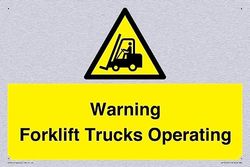 Warning Forklift Trucks Operating Sign - 300x200mm - A4L