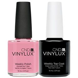 Cnd Vinylux Strawberry Smoothie and Top Coat, Esmalte de uñas - 1 unidad