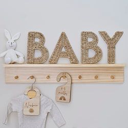 Ginger Ray Douche rieten babybord kinderkamer decoratie, bruin