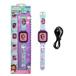 Lexibook, Gabby et la Maison Magique, Montre Appareil Photo Selfie, Écran Tactile HD, Appareil Photo 720p, Lecteur MP3, Haut-Parleur intégré, Dictaphone, Podomètre, 5 Jeux, Rose/Bleu, DMW070GDH