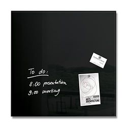 SIGEL GL110 Pizarra magnética de cristal, 48 x 48 cm, negro - Artverum