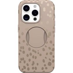 OtterBox iPhone 15 Pro (alleen) OtterGrip Symmetry Series hoesje - ON THE SPOT (bruin), ingebouwde grip, slanke hoes, snaps naar MagSafe, verhoogde randen beschermen camera en scherm