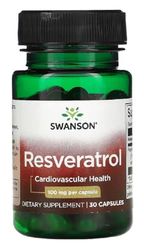 Swanson - Resveratrol 100 mg | Soutient le Système Cardiovasculaire et la Défense Antioxydante - 30 Capsules