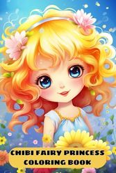 Chibi Fairy Princess Coloring Book For Adult: Adorable Fairies Coloring Pages with Whimsical Little Fairytale Princesses Miniature Illustrations