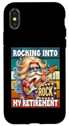 Rocking Into My Retirement Saying For Rocker Biker Gnome Dad Case for iPhone X/XS