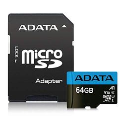 ADATA Premier mémoire Flash 64 Go MicroSDXC Classe 10 UHS-I - Mémoires Flash (64 Go, MicroSDXC, Classe 10, UHS-I, 85 Mo/s, Noir, Bleu)