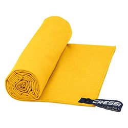 Cressi Microfibre Fast Drying, Asciugamano/Telo Sportivo in Microfibra, Vari Colori e Misure Unisex Adulto, Giallo, 50 x 100 cm