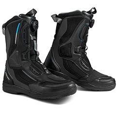 SHIMA STRATO LADY WP, Waterproof Motorcycle Boots for Women | Vented, Reinforced Lightweight Long Biker Riding Boots with ATOP Fast-Closure System, Ankle Protection, Non-slip Sole (Black, 5)