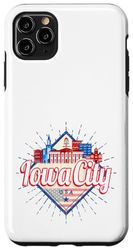 iPhone 11 Pro Max Iowa City United States Retro Skyline Vintage USA Souvenir Case