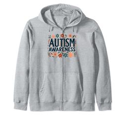 Autism Mom For Autistic Son Autism Awareness Zip Hoodie