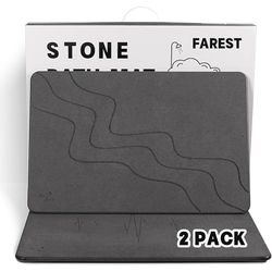 Confezione da 2 tappetini da bagno in pietra doccia da 60 x 38,7 cm, super assorbenti, in diatomite, antiscivolo, ad asciugatura rapida, per bagno, bancone della cucina, asciugatura dei piatti