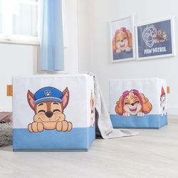 roba Scatola Portaoggetti Paw Patrol per Bambini - Scatola Pieghevole per Scaffali - 27 x 27 cm - Contenitore con Chase, Marshall, Skye & Rubble - Facile da Pulire