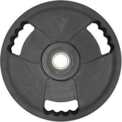 Hit Fitness Unisex vuxen gummi radial olympisk viktskivor | 25 kg, svart, 45 cm diameter