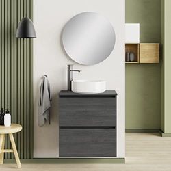 Baikal Mobile da bagno Deva. Mobile sospeso a parete con lavabo in ceramica. Disponibile in profondità 39 cm e 46 cm. Mobile montato.