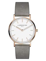 Liebeskind Berlim - Relógio de pulso analógico de quartzo para mulher, Cinzento-ouro rosa, Moderno