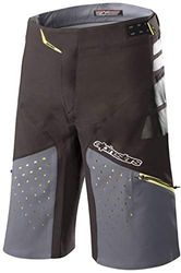 Alpinestars Drop PRO Pantaloncini, Uomo, 1726718, Nero/Grigio Acciaio, Size (32)