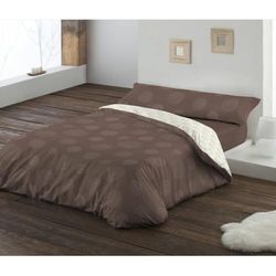 Hosteline Juego de Funda nórdica Lienzo Marrón Cama de 135 2 Piezas