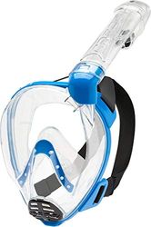 Cressi Baron Full Face Mask Máscara Integral Snorkel de Visión Grande con Tubo Respirador, Unisex-Adult, Claro/Azul, M/L