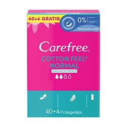 Carefree Proteggi slip freschi e traspiranti con estratto di cotone spesso, Taglia normale, 44 pezzi