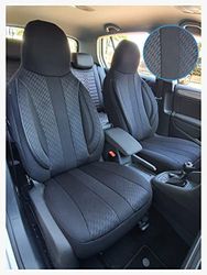 Housses de siège sur Mesure pour sièges Auto compatibles avec Mercedes Classe GLE W166/C292 conducteur et Passager Housses de siège FB : MD504 (Noir)