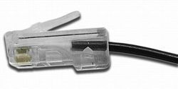 Vse 612118 Modular Connector RJ45/RJ11 6/4 Male 3 m Length, 8/4, Black