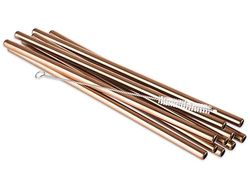 APS 93383 Lot de 11 pailles en Acier Inoxydable Aspect cuivre Ø 8 mm L 21,5 cm