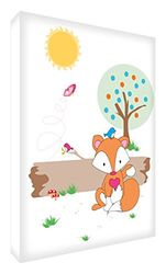 Feel Good Art BC-FOX-A6BLK-12IT Token Décoration en Acrylique avec Ponçage à Diamant Motif Renard dans la Forêt Blanc 14,8 x 10,5 x 2 cm