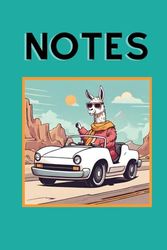 Notes: Fun Llama Notebook Filled with Blank Lined Pages