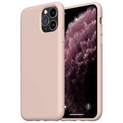 BEEK iPhone 11 Pro Max hoes, siliconen vloeibare case, compatibel met iPhone 11 Pro Max, 6,5 inch, volledige bescherming, microvezel voering, roze