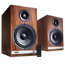 Audioengine HD6 Wireless Speakers with Bluetooth - 150W Powered Bookshelf Speakers with aptX-HD, 24-bit DAC (Placeage en Bois Vertiable)
