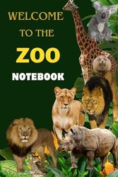 Zoo Animal Notebook: Green Animal Notebook ,120 pages , Iines , 6" x 9" inch