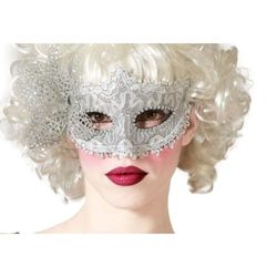 BigBuy Carnival Silver Eye Mask