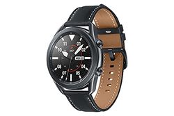 Samsung Galaxy Watch 3 Smartwatch Bluetooth, behuizing 45 mm, staal, lederen band, satuurmeter, valherkenning, sportbewaking, 53,8 g, accu 340 mAh, IP68, Mystic Black [Italiaanse versie]