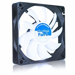 AABCOOLING SLIM Silent Fan 8 - Silent and Efficient Low Profile 80mm Fan with 4 Anti-vibration Pads, CPU Fan, PC Case Fan, Airflow Fan, Cooler Fan, 8cm Fan 13,9 dB(A)