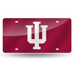 NCAA Rico Industries Laser Inlaid Metal License Plate Tag, Indiana Hoosiers