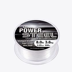 Ultima Power Steel Fishing Line, Unisex-Adult, Transparent, 0.25mm-8.0lb/3.6kg