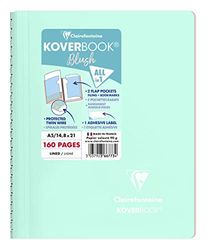 Clairefontaine 366773C Un Cahier à Spirale Koverbook Blush Menthe à l'eau - A5 14,8x21 cm - 160 Pages Lignées - Papier Blanc 90 g - Couverture Polypro Enveloppante